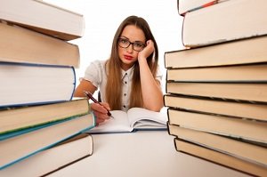 girl with books