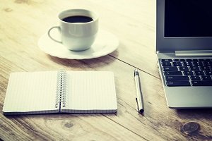 Coffee on the desk